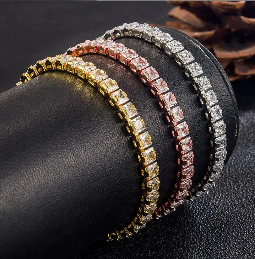 Solid 18K 14K Gold Moissanite Tennis Bracelet for Women D VVS1 Round 925 Sterling Silver Luxury Bracelet for Engagement Tech Triumph Shop