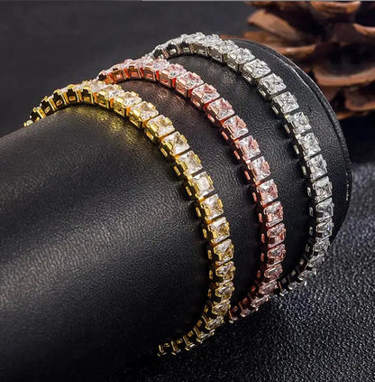 Solid 18K 14K Gold Moissanite Tennis Bracelet for Women D VVS1 Round 925 Sterling Silver Luxury Bracelet for Engagement Tech Triumph Shop