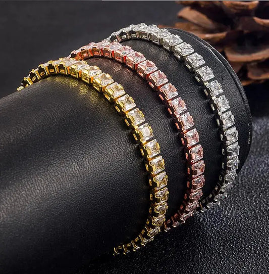 Solid 18K 14K Gold Moissanite Tennis Bracelet for Women D VVS1 Round 925 Sterling Silver Luxury Bracelet for Engagement Tech Triumph Shop