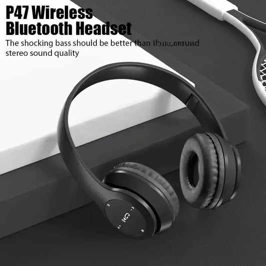 P47 Wireless bluetooth headphone With Mic Noise Cancelling Headsets Stereo Sound Earphones Sports Gaming Headphones Supports PC Tech Triumph Shop