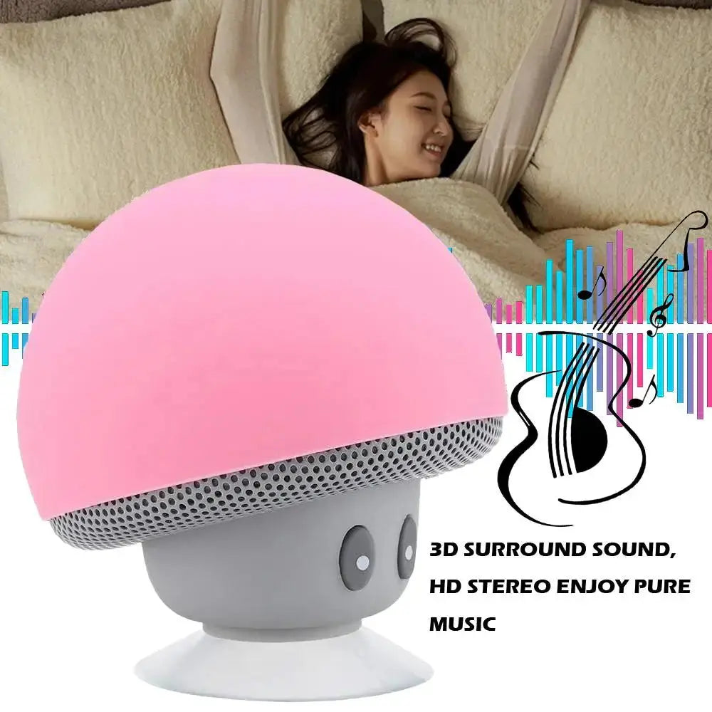 Cute Cartoon Bluetooth Speaker Mushroom Shape Upgraded Suction Cup Mini Speaker Dustproof Birthday Gift for Kids Women Tech Triumph Shop