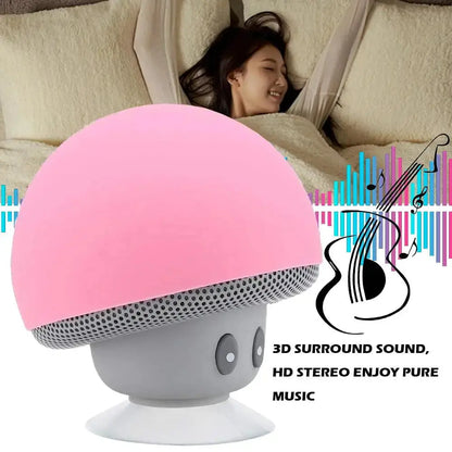 Cute Cartoon Bluetooth Speaker Mushroom Shape Upgraded Suction Cup Mini Speaker Dustproof Birthday Gift for Kids Women Tech Triumph Shop