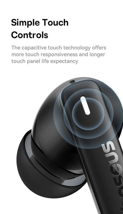 Baseus Bowie E19 Wireless Earphones Bluetooth 5.3 Big Bass 12mm Drivers IPX5 Waterproof Earbuds 33Hrs Battery Life Headphones Tech Triumph Shop