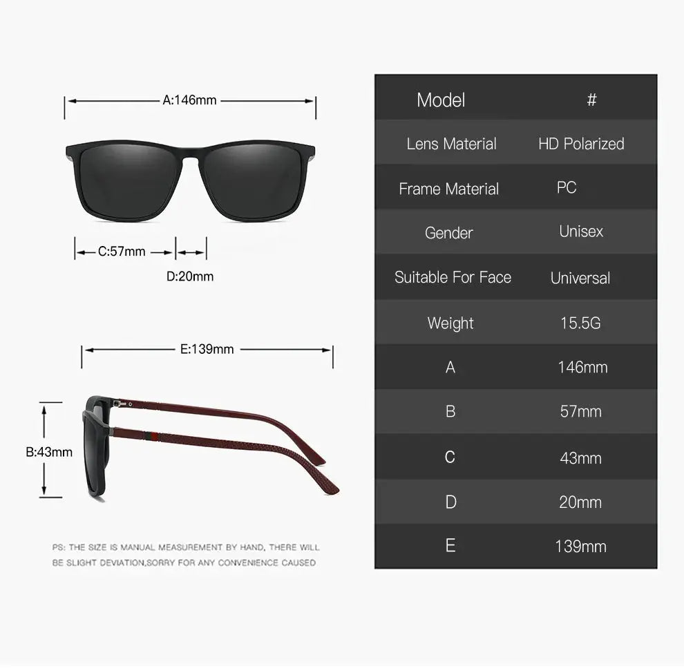 Sports Sunglasses for Men Polarized Comfortable Wear Square Sun Glasses Male Light Weight Eyewear Accessory with Origina UV400 Tech Triumph Shop