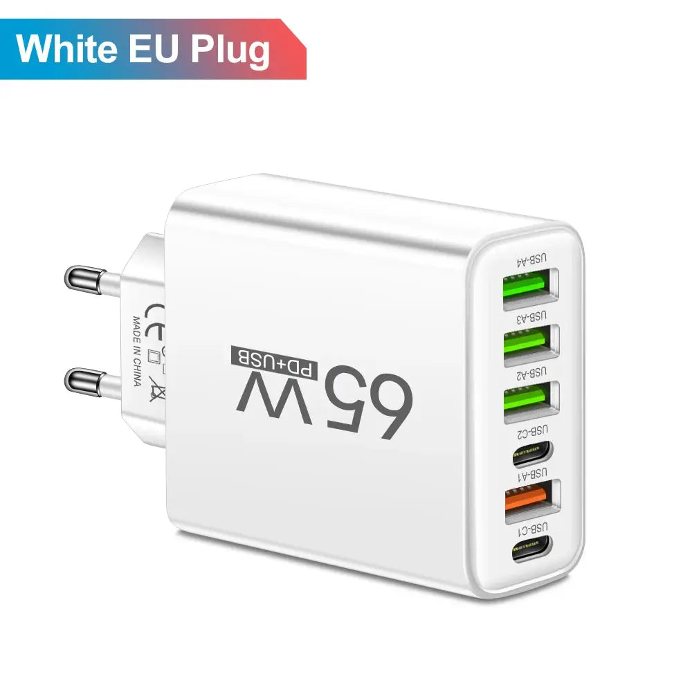 USB Charger 65W Mobile Phone Charger Fast Charging For Xiaomi Samsung Huawei P70 Travel Charger Adaptor For iPhone Quick Charger Tech Triumph Shop