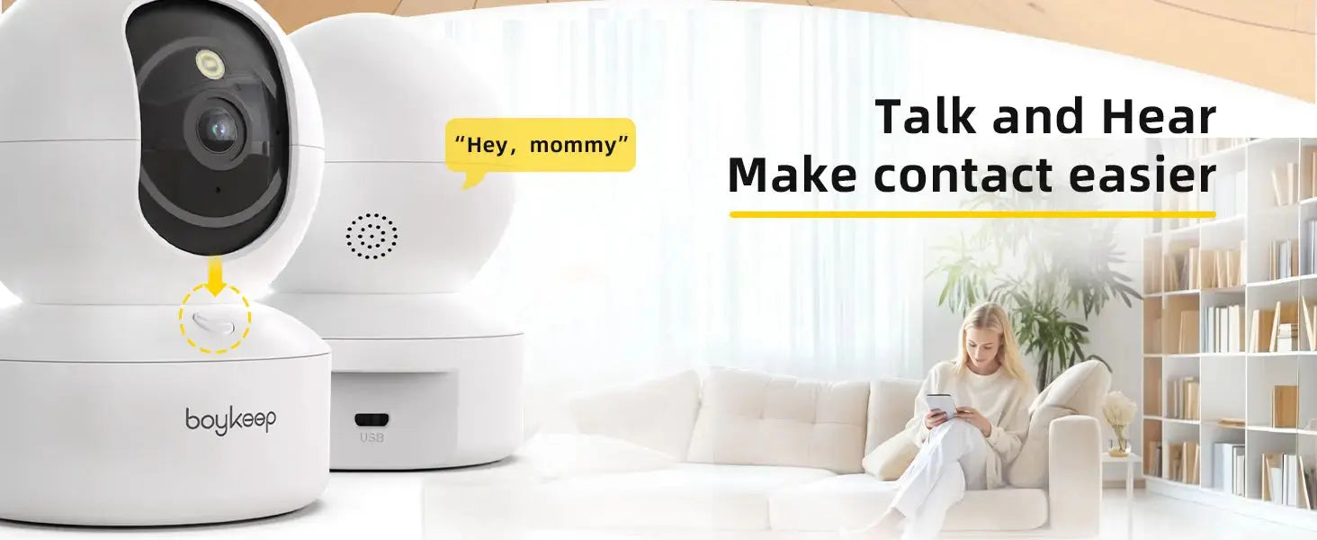 BoyKeep 3MP 5G/2.4GHz WiFi Indoor Home Security IP Smart Baby Monitor Camera Automatic Tracking 24/7 Video Surveillance Camera Tech Triumph Shop