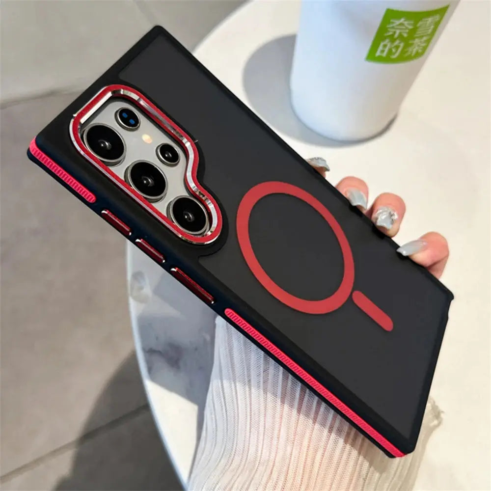 Luxury Matte Magnetic Case For Samsung Galaxy S24 S22 S25 Ultra S23 Plus S23 FE For Magsafe Wireless Charging Shockproof Cover Tech Triumph Shop