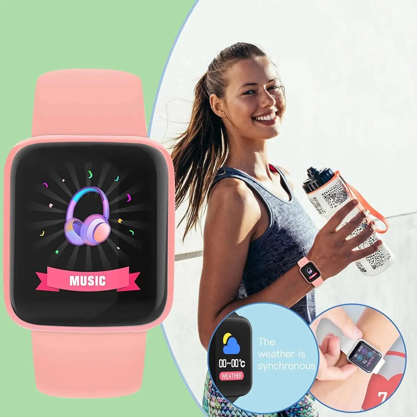 Multifunctional Smart Watch Men Women Bluetooth Connected Phone Music Fitness Sports Bracelet Sleep Monitor Y68 Smartwatch D20 - Tech Triumph Shop