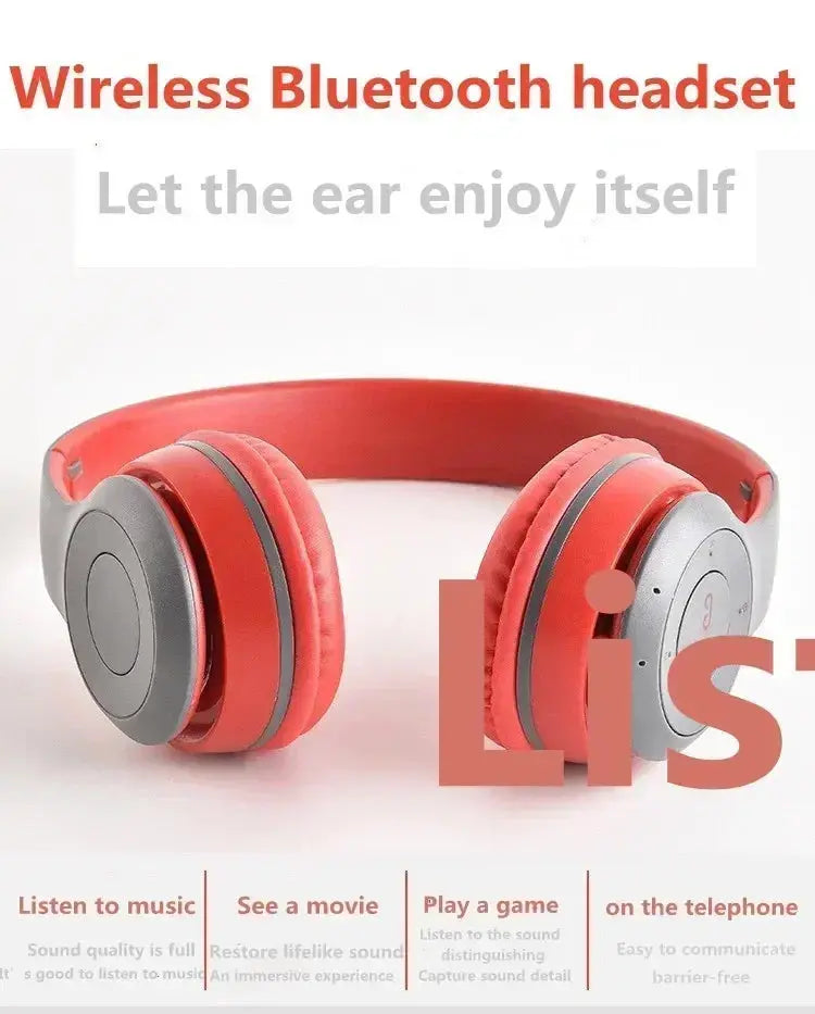 P47 Wireless bluetooth headphone With Mic Noise Cancelling Headsets Stereo Sound Earphones Sports Gaming Headphones Supports PC Tech Triumph Shop