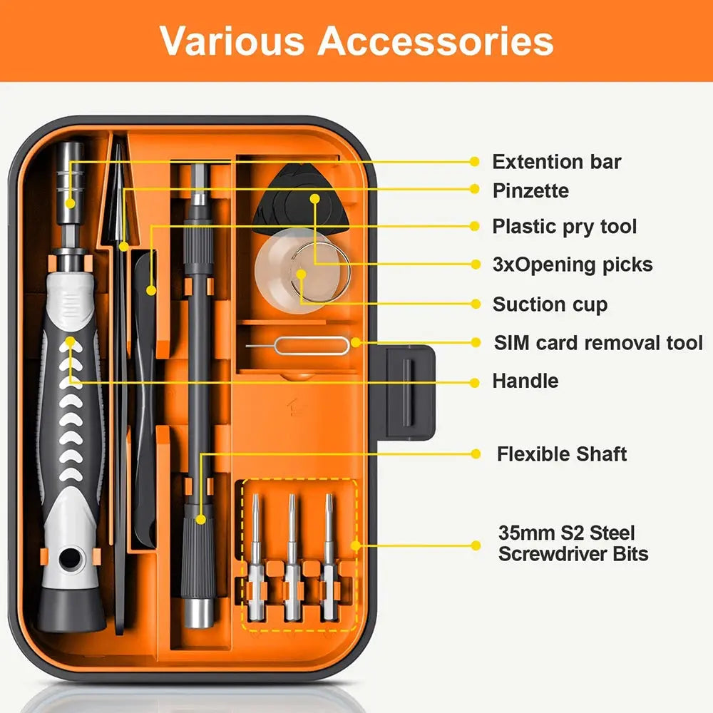 25/115/135/140 in1 Screwdriver Set  Magnetic Torx Phillips Screw Bit Kit  With Electrical Remover Wrench Repair Phone PC Tools Tech Triumph Shop