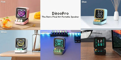 Divoom Ditoo-Pro Retro Pixel Art Bluetooth Portable Speaker Alarm Clock DIY LED Display Board, Cute Gift Home Light Decoration Tech Triumph Shop