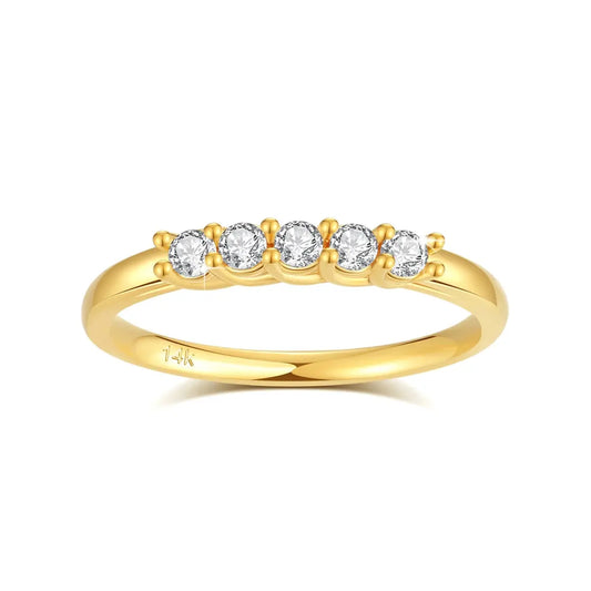 100% Real 14k Gold Ring Wedding Band Moissanite Diamond Promise K Gold Gifts For Women High Quality Luxury Engagement Jewelry Tech Triumph Shop