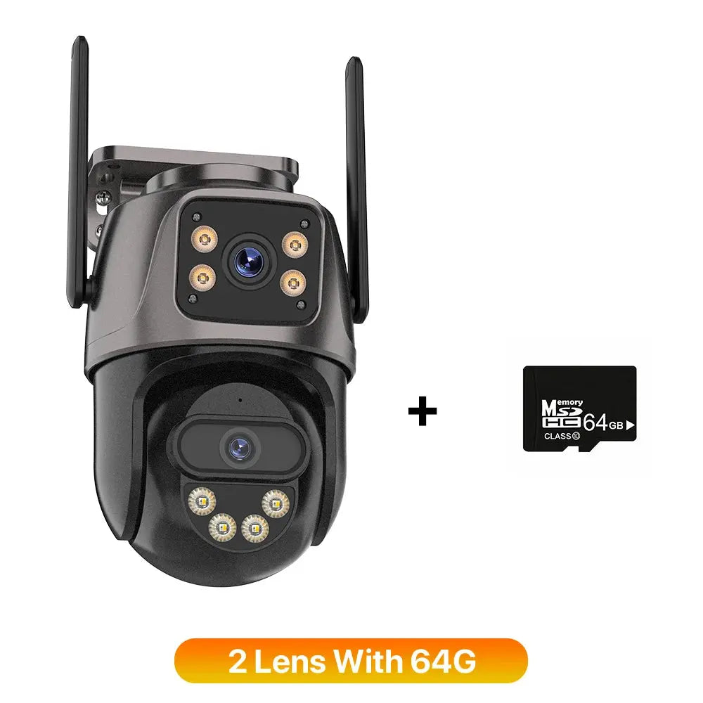 Three Screen WIFI IP Camera Outdoor 4K Dual Lens PTZ Camera Ai Human Detection IP66 Waterproof CCTV Video Security Camera iCsee Tech Triumph Shop