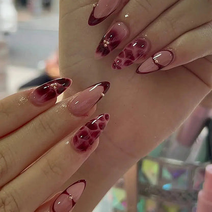 24pcs White Flower Fake Nail Tips Ins Yellow Pink Blush False Nails Wearable Full Cover European Almond Shaped Press on Nails Tech Triumph Shop