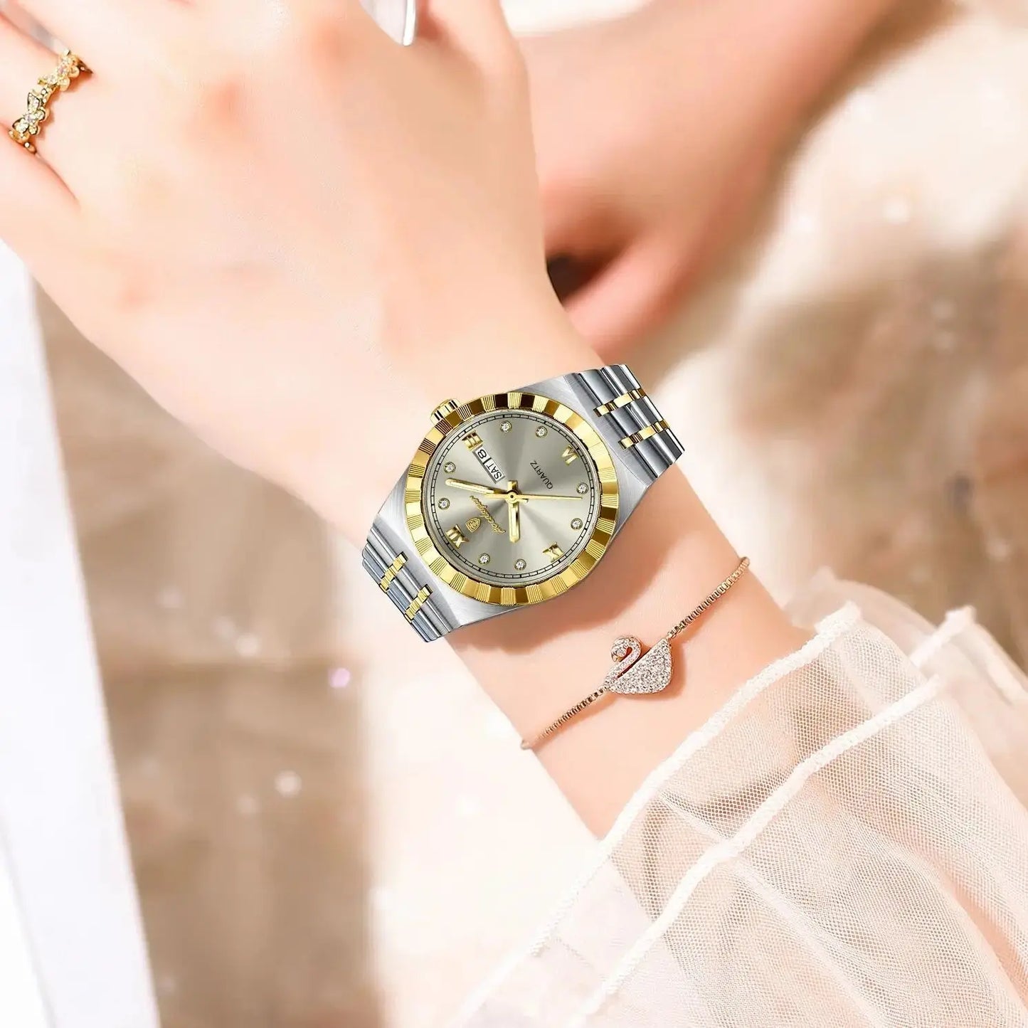 POEDAGAR Luxury Original Ladies Watch Luminous Waterproof Week Date Woman Wristwatch Stainless Steel Women Quartz Watches Female Tech Triumph Shop