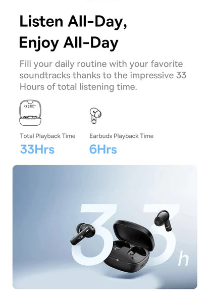 Baseus Bowie E19 Wireless Earphones Bluetooth 5.3 Big Bass 12mm Drivers IPX5 Waterproof Earbuds 33Hrs Battery Life Headphones Tech Triumph Shop