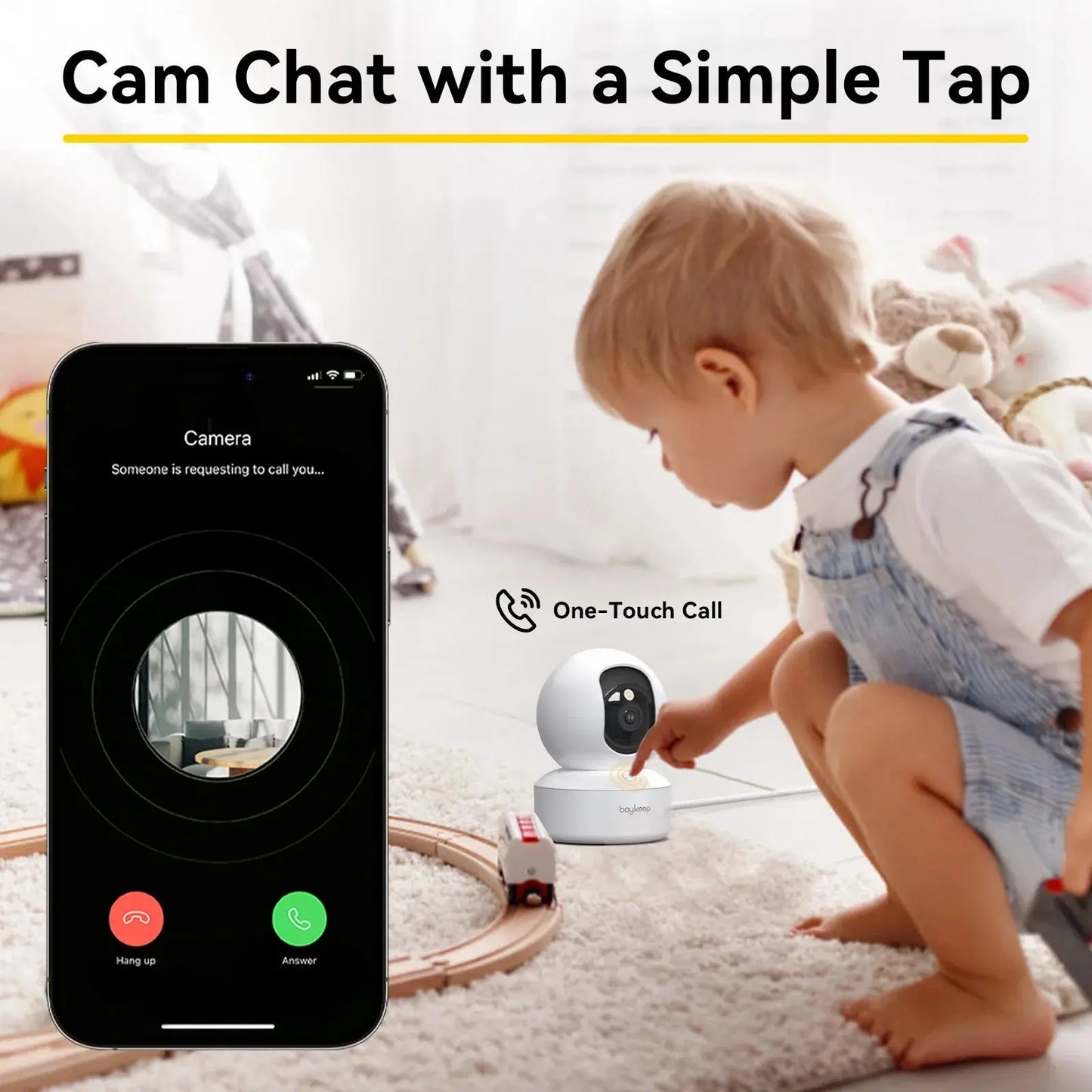 BoyKeep 3MP 5G/2.4GHz WiFi Indoor Home Security IP Smart Baby Monitor Camera Automatic Tracking 24/7 Video Surveillance Camera Tech Triumph Shop