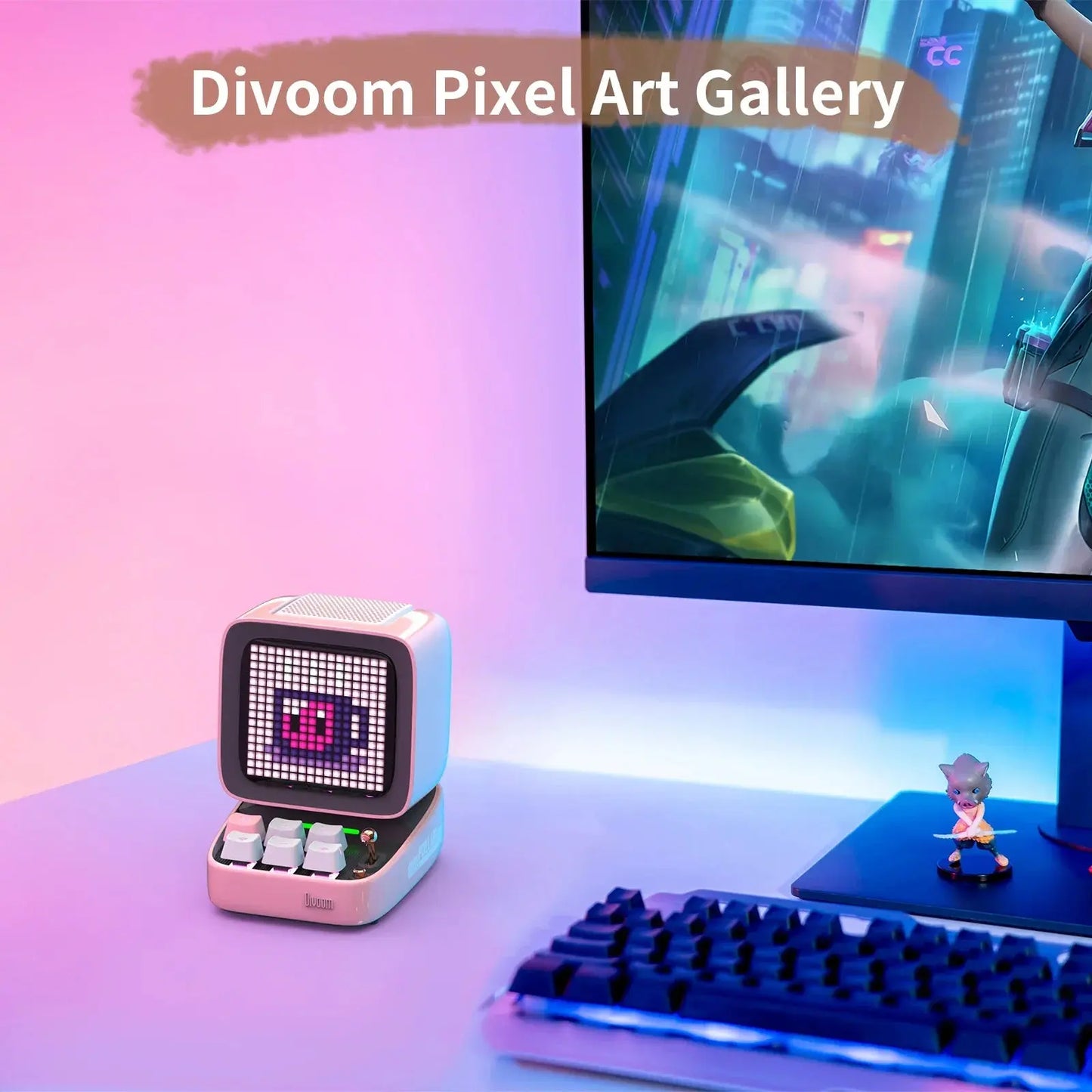 Divoom Ditoo-Pro Retro Pixel Art Bluetooth Portable Speaker Alarm Clock DIY LED Display Board, Cute Gift Home Light Decoration Tech Triumph Shop