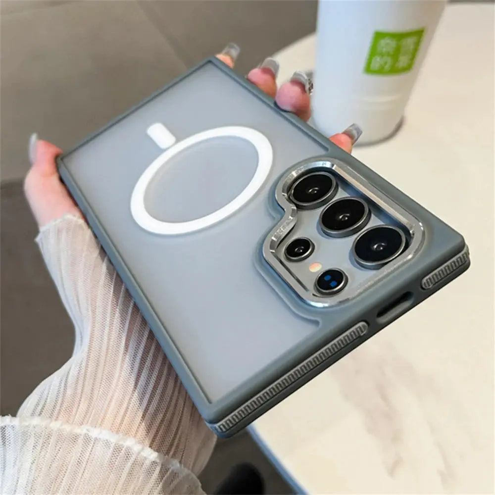 Luxury Matte Magnetic Case For Samsung Galaxy S24 S22 S25 Ultra S23 Plus S23 FE For Magsafe Wireless Charging Shockproof Cover Tech Triumph Shop