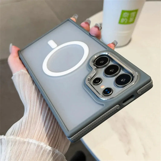 Luxury Matte Magnetic Case For Samsung Galaxy S24 S22 S25 Ultra S23 Plus S23 FE For Magsafe Wireless Charging Shockproof Cover Tech Triumph Shop