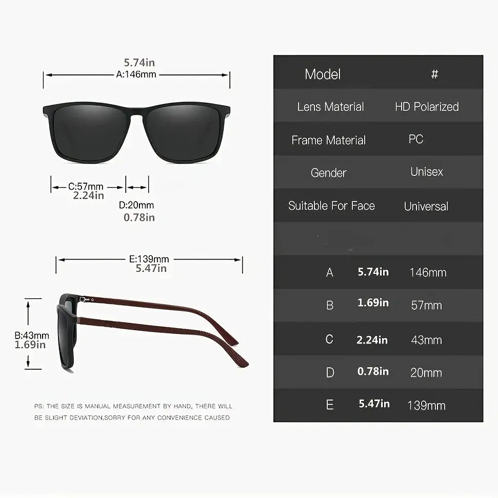 Sports Sunglasses for Men Polarized Comfortable Wear Square Sun Glasses Male Light Weight Eyewear Accessory with Origina UV400 Tech Triumph Shop