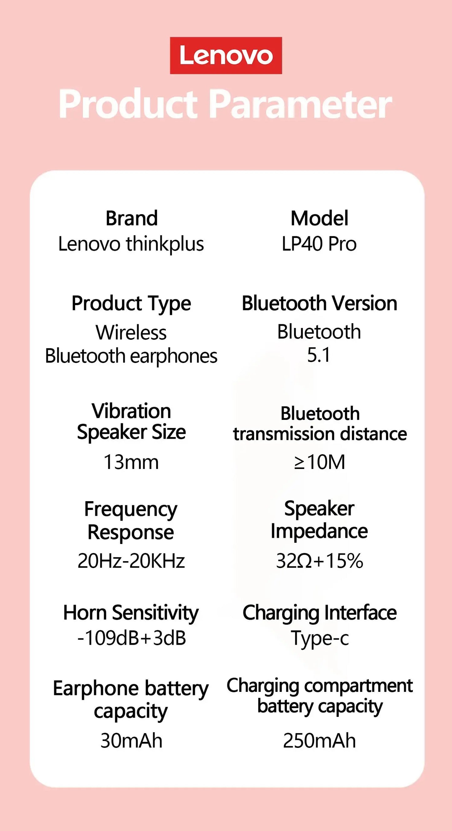 Lenovo LP40 Pro TWS Bluetooth 5.1 Quick Connect Earphones Ergonomic Design Headphones Powerful Transmission Speed Headset Tech Triumph Shop