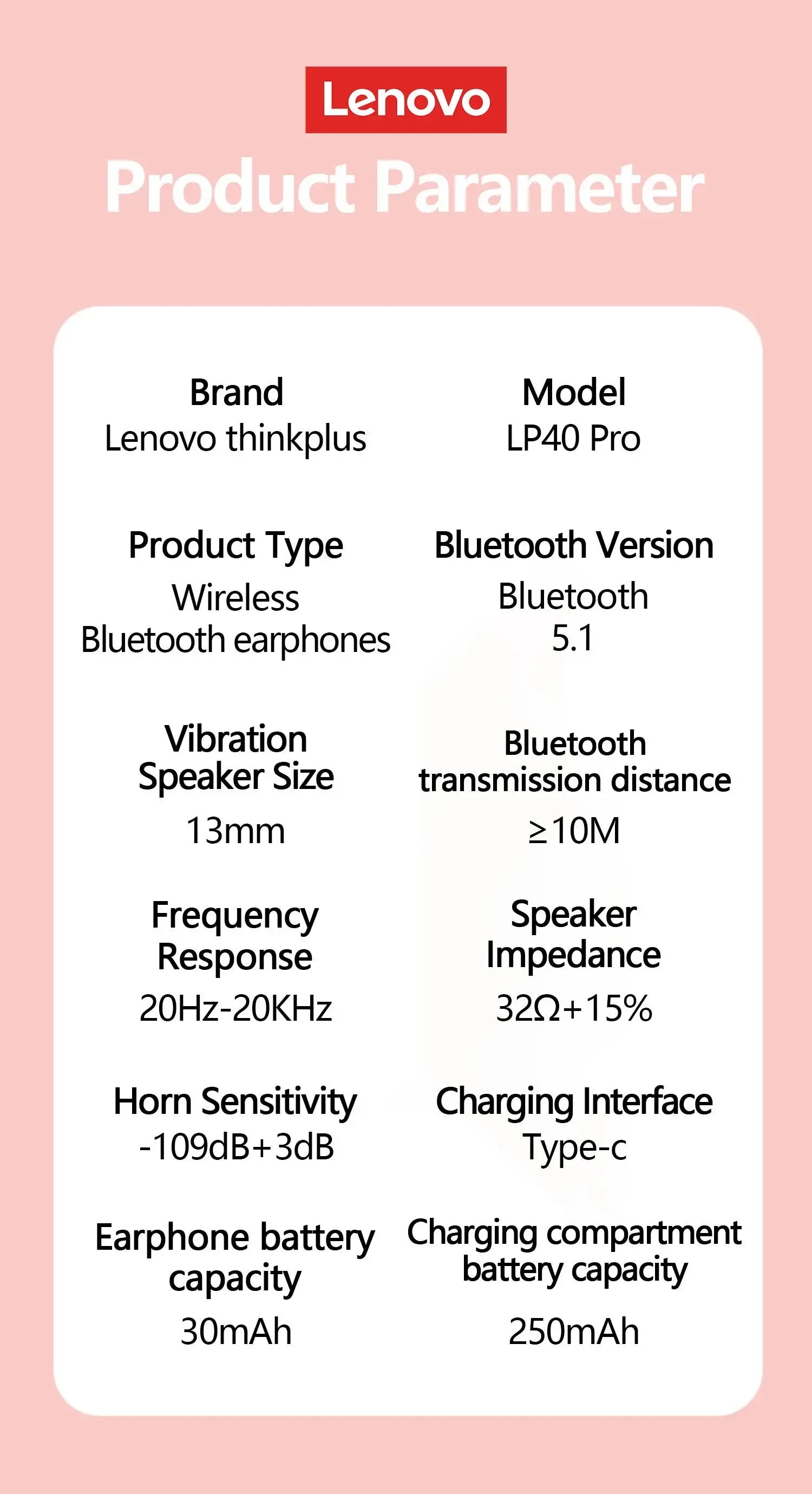 Lenovo LP40 Pro TWS Bluetooth 5.1 Quick Connect Earphones Ergonomic Design Headphones Powerful Transmission Speed Headset Tech Triumph Shop
