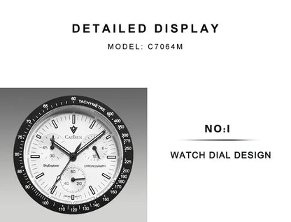 CADISEN New Men's Watches Luxury Quartz Wrist Watch For Men Sapphire AR Coated Tech Triumph Shop