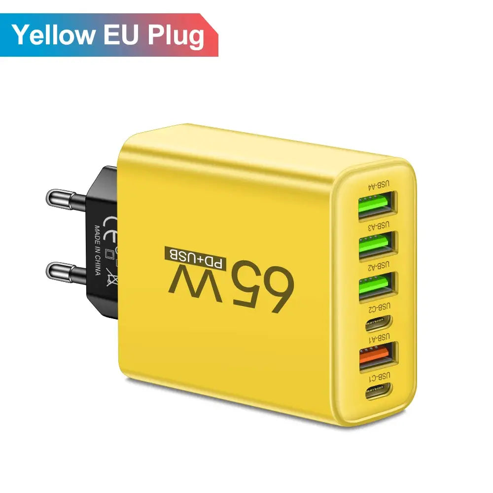 USB Charger 65W Mobile Phone Charger Fast Charging For Xiaomi Samsung Huawei P70 Travel Charger Adaptor For iPhone Quick Charger Tech Triumph Shop