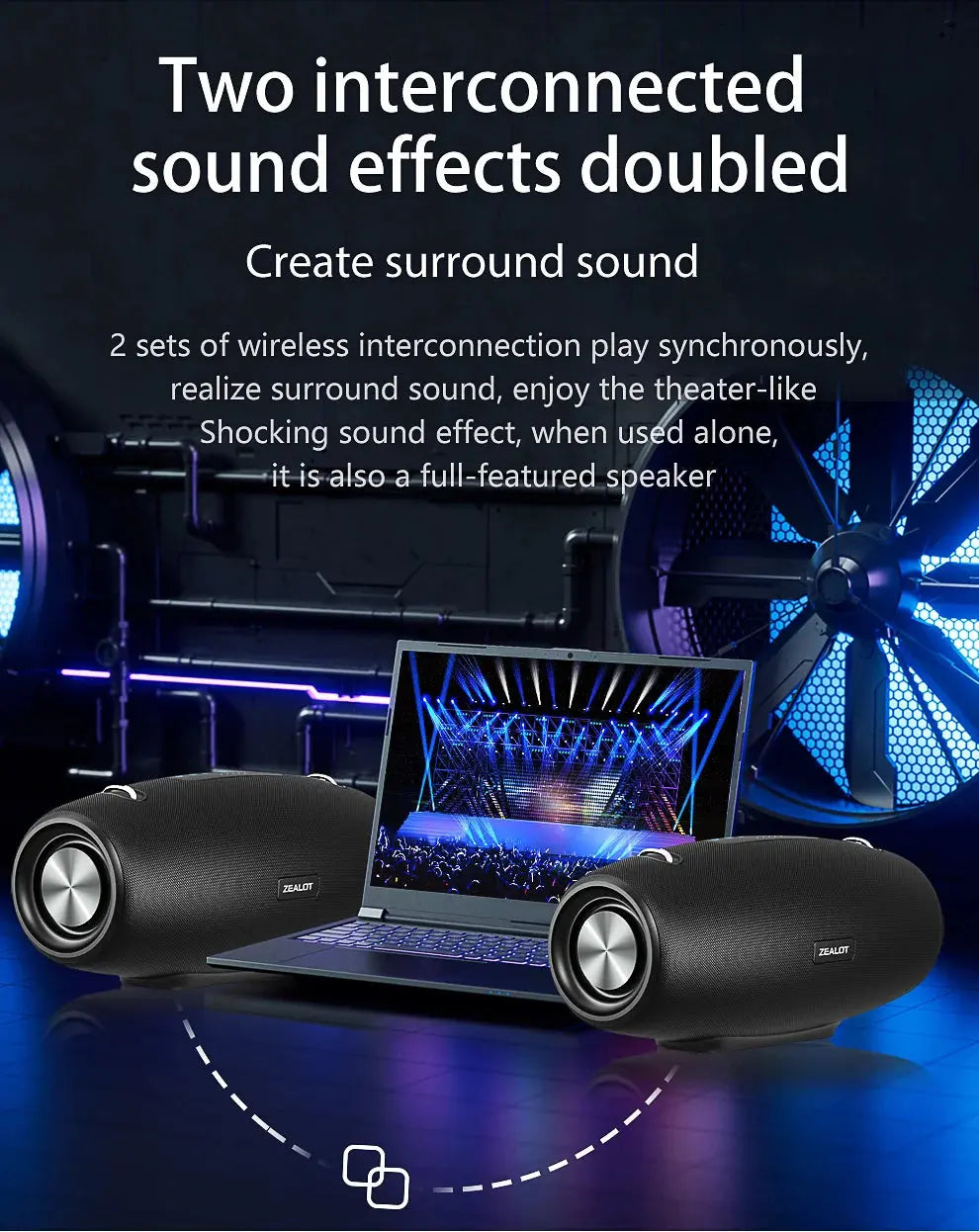 Zealot S67 Wireless Speaker WithShoulder Strap,Outdoor,Waterproof,Portable Speaker with Loud Stero and Booming Bass,40H Playtime - Tech Triumph Shop