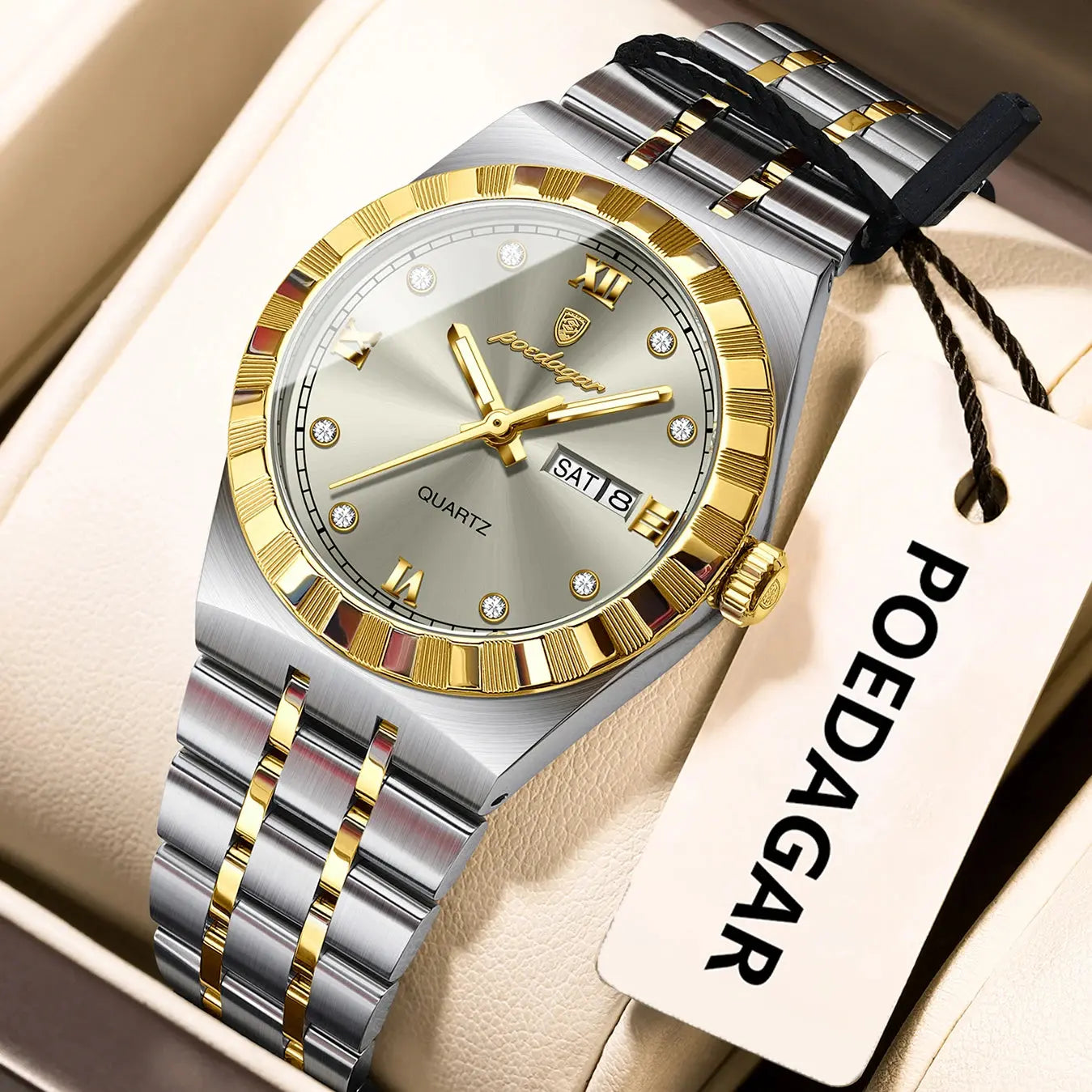 POEDAGAR Luxury Original Ladies Watch Luminous Waterproof Week Date Woman Wristwatch Stainless Steel Women Quartz Watches Female Tech Triumph Shop