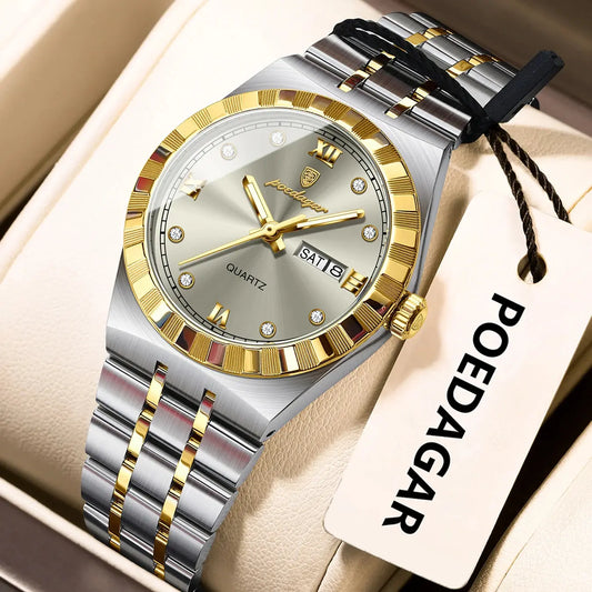 POEDAGAR Luxury Original Ladies Watch Luminous Waterproof Week Date Woman Wristwatch Stainless Steel Women Quartz Watches Female Tech Triumph Shop