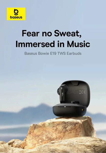 Baseus Bowie E19 Wireless Earphones Bluetooth 5.3 Big Bass 12mm Drivers IPX5 Waterproof Earbuds 33Hrs Battery Life Headphones Tech Triumph Shop
