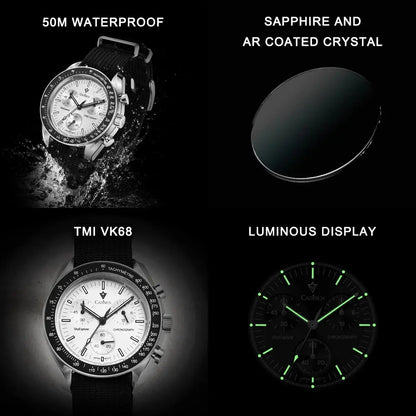 CADISEN New Men's Watches Luxury Quartz Wrist Watch For Men Sapphire AR Coated Tech Triumph Shop