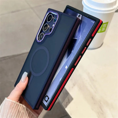 Luxury Matte Magnetic Case For Samsung Galaxy S24 S22 S25 Ultra S23 Plus S23 FE For Magsafe Wireless Charging Shockproof Cover Tech Triumph Shop