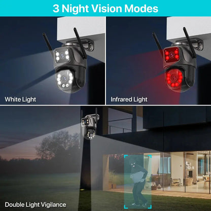 4K 8MP HD Wifi PTZ Camera Outdoor 4MP Dual Lens Dual Screen AI Auto Tracking IP Camera CCTV Audio Video Surveillance P2P iCSee Tech Triumph Shop