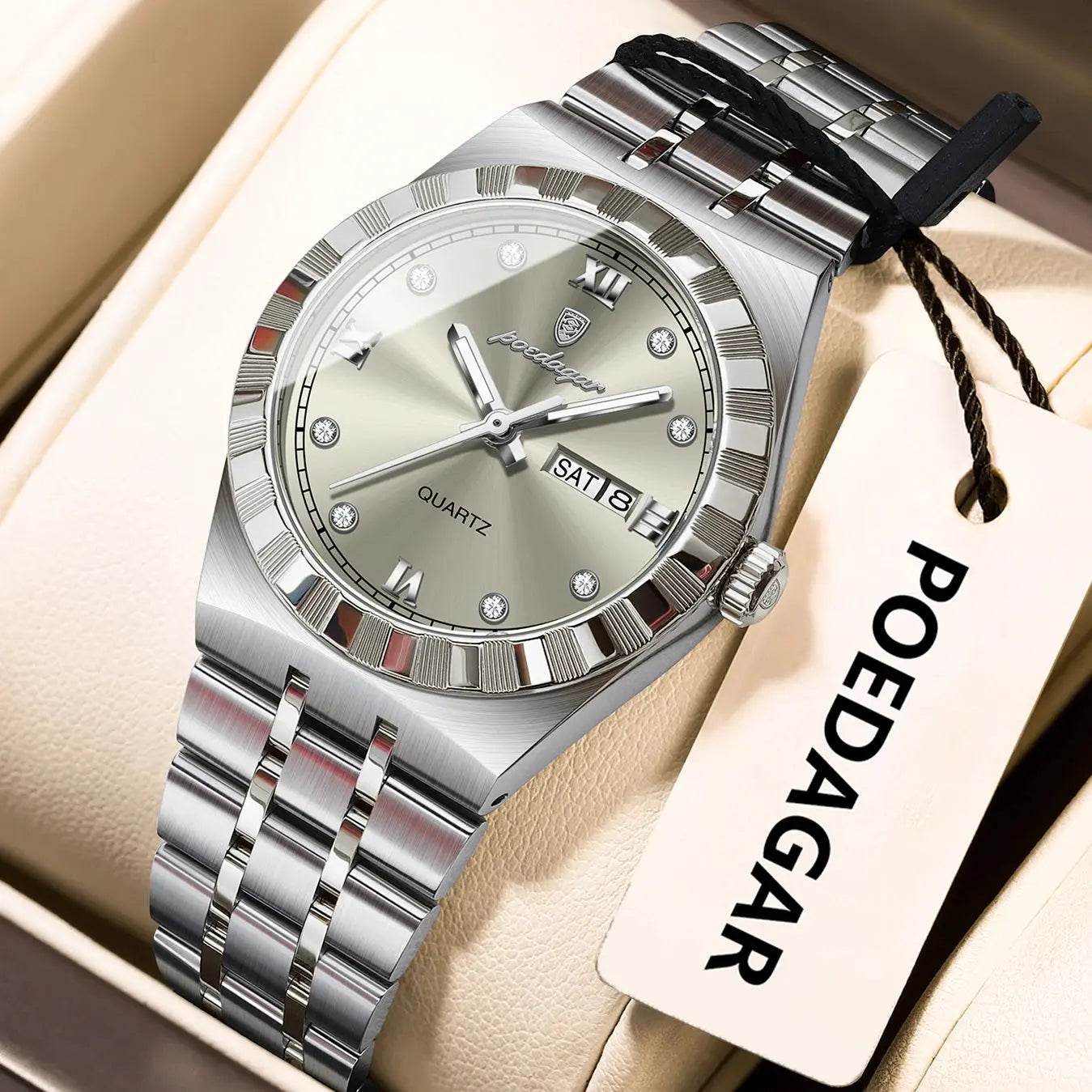 POEDAGAR Luxury Original Ladies Watch Luminous Waterproof Week Date Woman Wristwatch Stainless Steel Women Quartz Watches Female Tech Triumph Shop