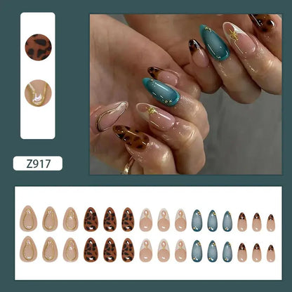 24pcs White Flower Fake Nail Tips Ins Yellow Pink Blush False Nails Wearable Full Cover European Almond Shaped Press on Nails Tech Triumph Shop