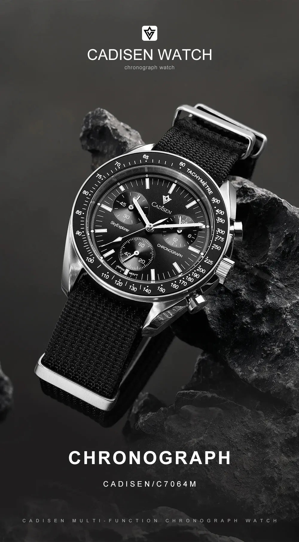 CADISEN New Men's Watches Luxury Quartz Wrist Watch For Men Sapphire AR Coated Tech Triumph Shop