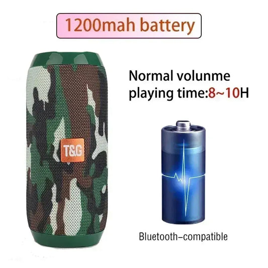 Portable Speaker Wireless  Bluetooth-compatible Subwoofer Outdoor Waterproof Loudspeaker Stereo Surround Support FM RadioTF - Tech Triumph Shop