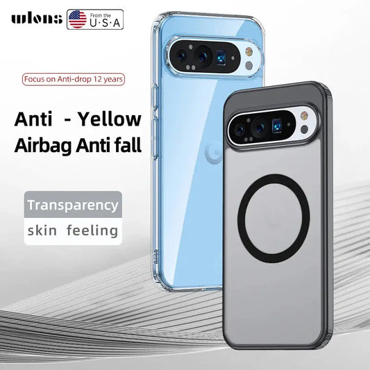 For Google Pixel 9 Pro XL 8 7 Pro 8a 7a Magsafe Case Matte White & Clear Wireless Charging Shockproof Magnetic Armor Cover Tech Triumph Shop