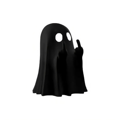 Cute Middle Finger Ghost Statue, Small Halloween Decor for Home, Centerpiece for Coffee Table, Adorable Horror Figure Tech Triumph Shop