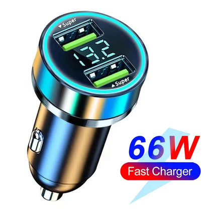 66-250W PD Car Charger QC3.0 Fast Charge One to Six Car Cigarette Lighter Plug Car Charger Flash Charge with Digital Display Tech Triumph Shop