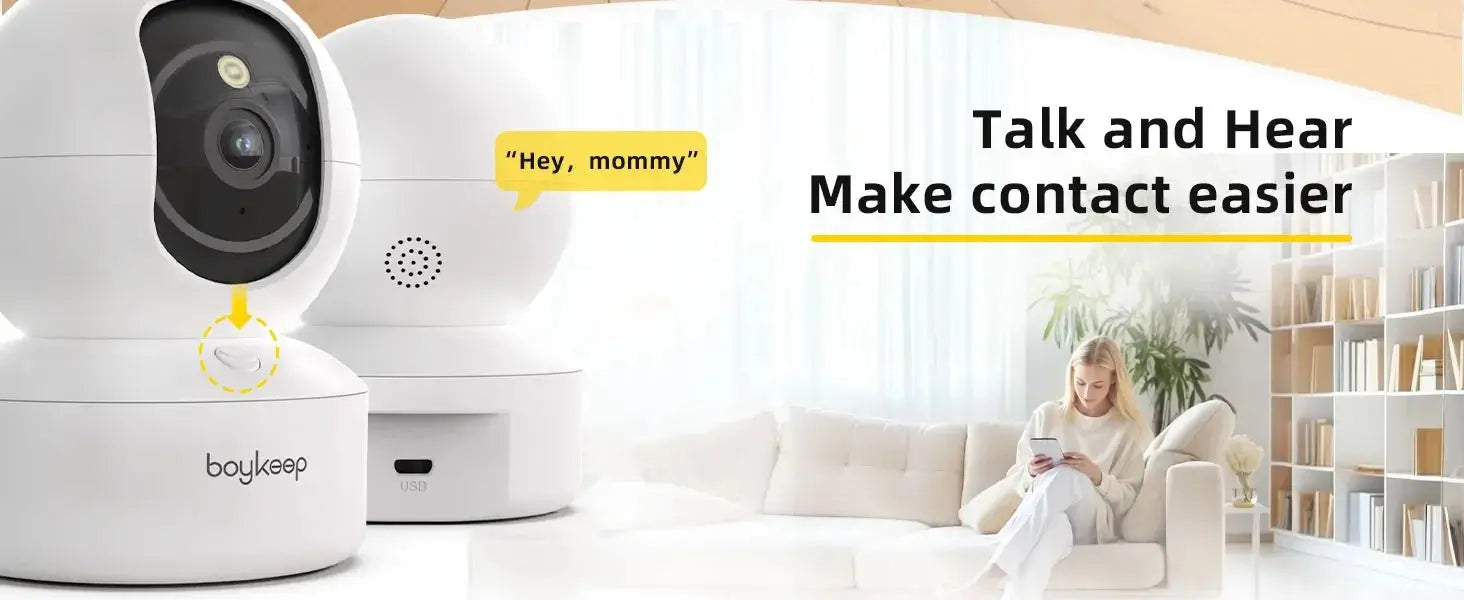 BoyKeep Smart Camera 2K Security Protection Wifi Surveillance 5G/2.4GHz Indoor Baby Night Vision 360° Pan & Tilt 2-Way Audio K30 Tech Triumph Shop