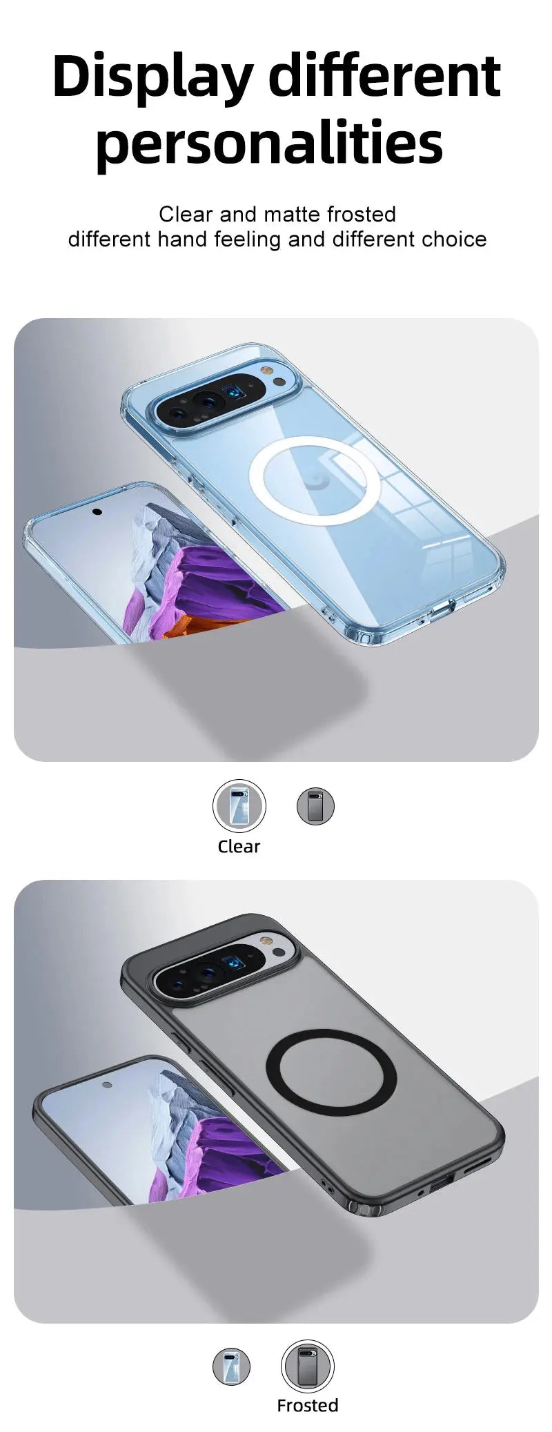 For Google Pixel 9 Pro XL 8 7 Pro 8a 7a Magsafe Case Matte White & Clear Wireless Charging Shockproof Magnetic Armor Cover Tech Triumph Shop