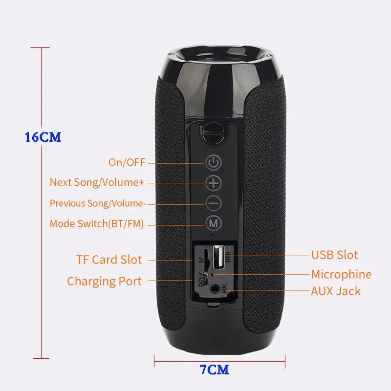Portable Speaker Wireless  Bluetooth-compatible Subwoofer Outdoor Waterproof Loudspeaker Stereo Surround Support FM RadioTF - Tech Triumph Shop